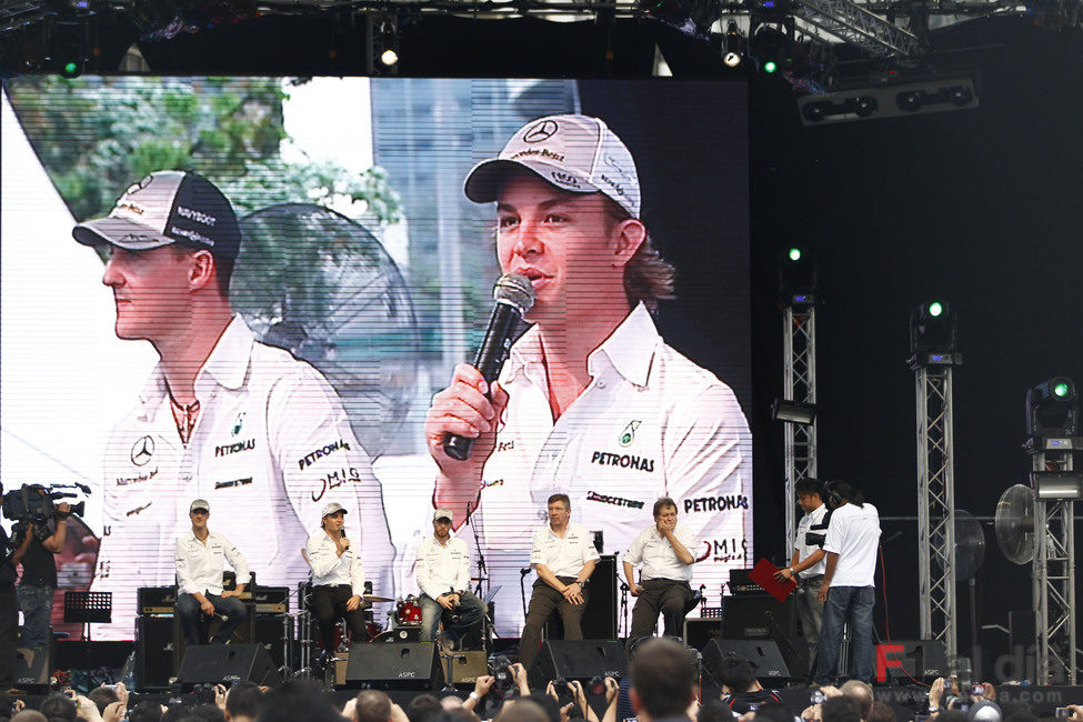 Rueda de prensa de Schumacher y Rosberg