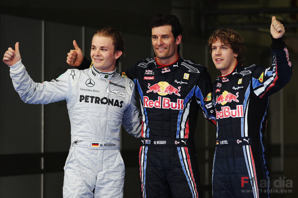 Webber 1º, Rosberg 2º y Vettel 3º en la clasificación del GP de Malasia 2010