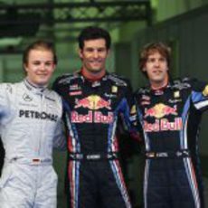 Nico Rosberg, Mark Webber y Sebastian Vettel, los tres más rápidos el sábado