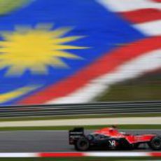 Timo Glock en el GP de Malasia 2010