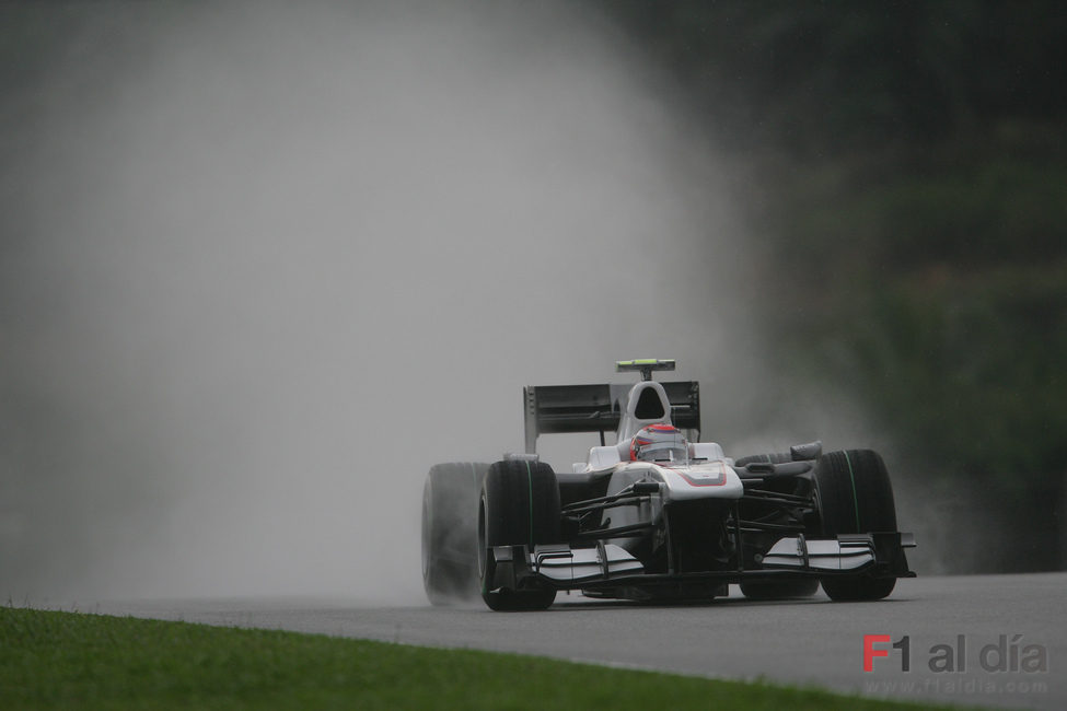 Kamui Kobayashi en su primer fin de semana de F1 sobre mojado
