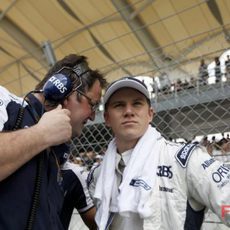 Hülkenberg en la parrilla del GP de Malasia 2010