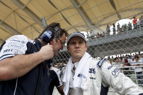 Hülkenberg en la parrilla del GP de Malasia 2010