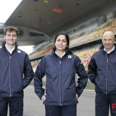 James Key, Monisha Kaltenborn y Peter Sauber en Shanghai