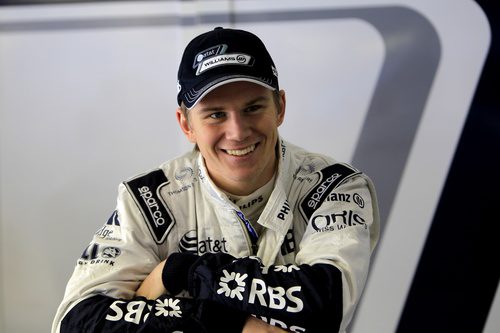 Hülkenberg se divierte en su box