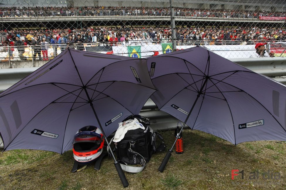 Los "bártulos" de Barrichello preparados para la carrera