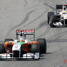 Sutil y De la Rosa en el GP de España 2010