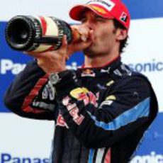 Webber y el champán