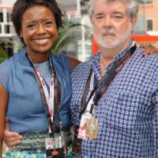 Mellody Hobson y George Lucas en Mónaco