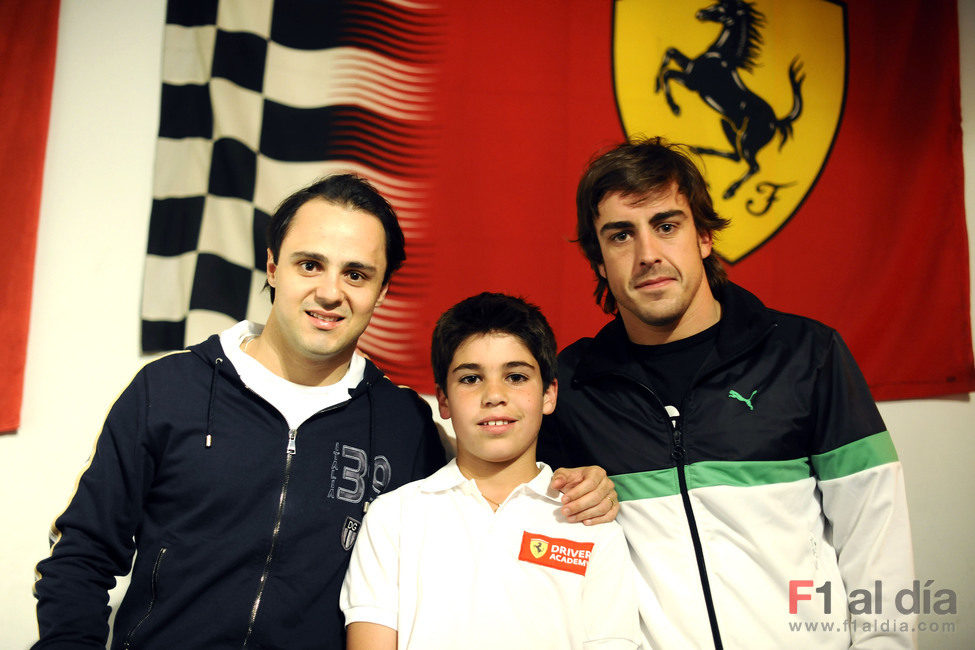 Felipe Massa, Lance Stroll y Fernando Alonso