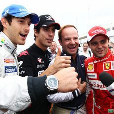 Bruno Senna, Lucas di Grassi, Rubens Barrichello y Felipe Massa