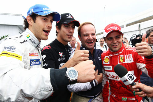 Bruno Senna, Lucas di Grassi, Rubens Barrichello y Felipe Massa