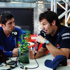 Webber atiende a los medios