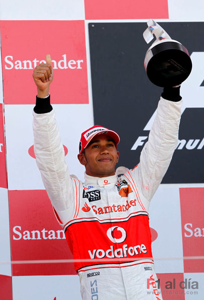 Hamilton en el podio