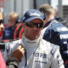 Barrichello en la parrilla