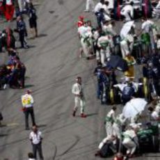 La parrilla de salida poco antes de comenzar la carrera