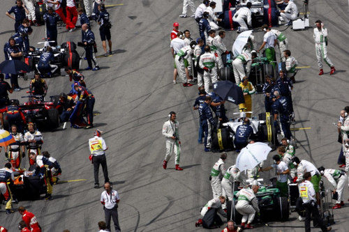 La parrilla de salida poco antes de comenzar la carrera