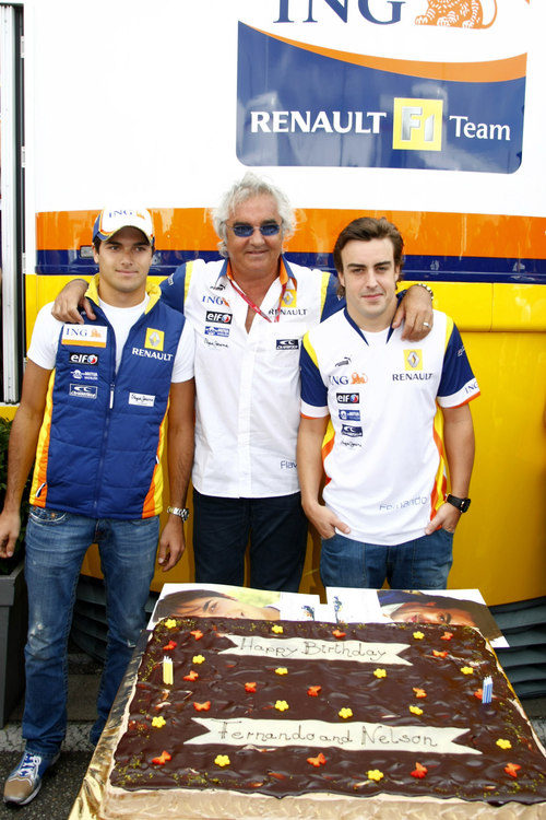 Alonso, Nelsinho y Briatore