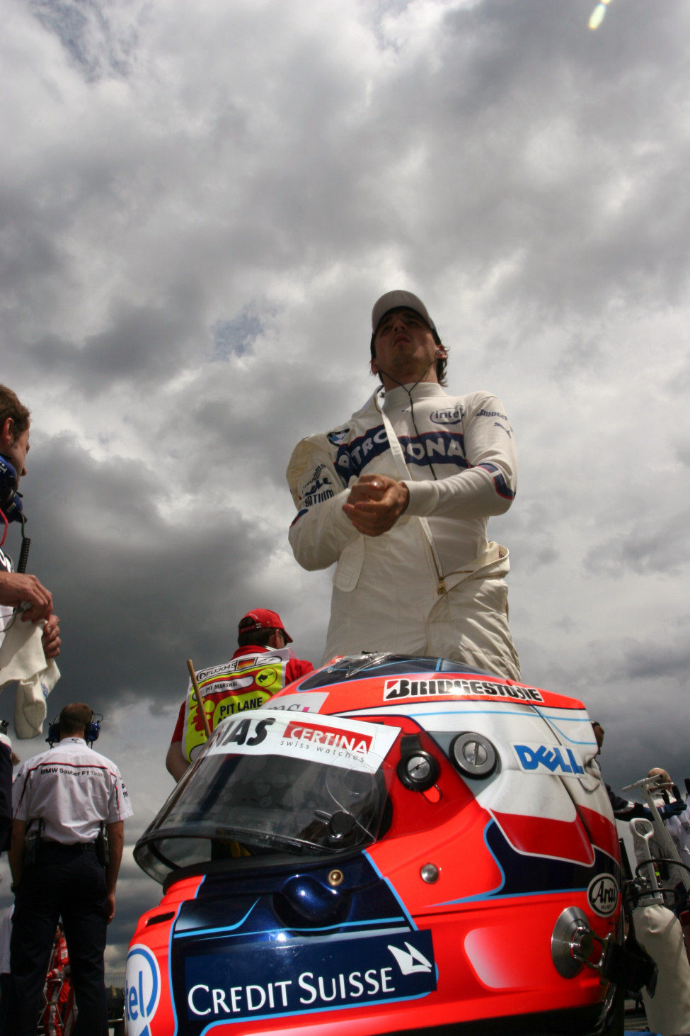 Kubica en la parrilla de salida