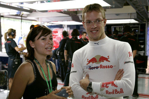 Bourdais y su mujer