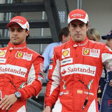 Los pilotos de Ferrari