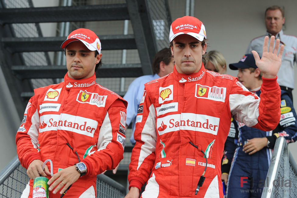 Los pilotos de Ferrari