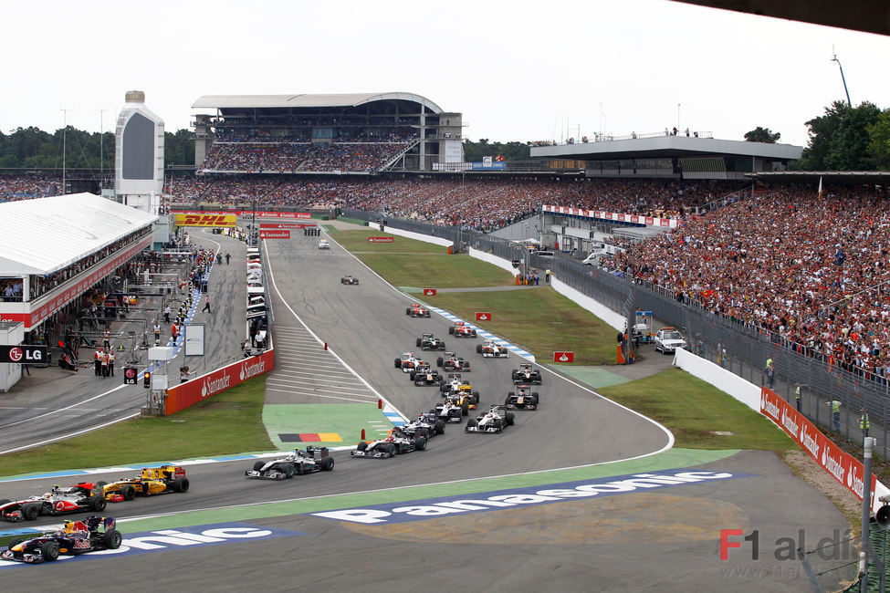 La primera curva de Hockenheim