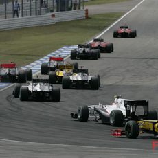 La primera curva de Hockenheim