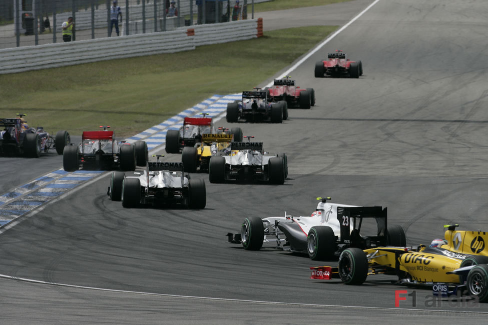 La primera curva de Hockenheim