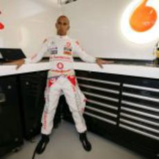 Hamilton en boxes