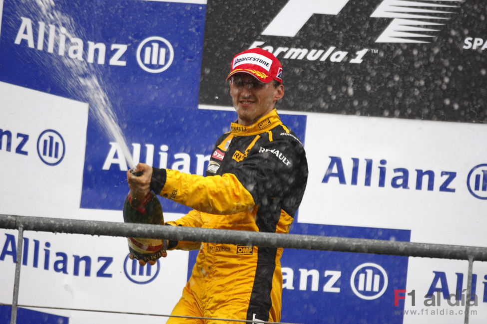 Kubica y el champán