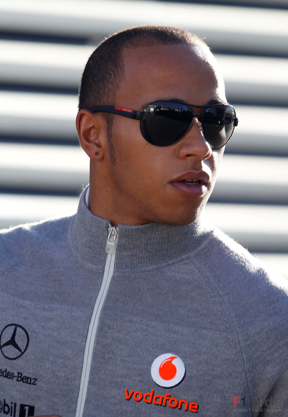 Hamilton llega al circuito