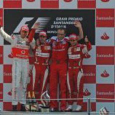 Alonso, Button, Massa y Domenicali