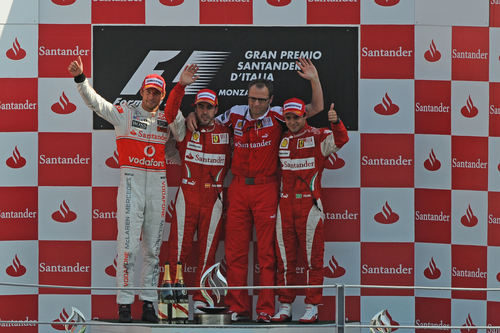 Alonso, Button, Massa y Domenicali