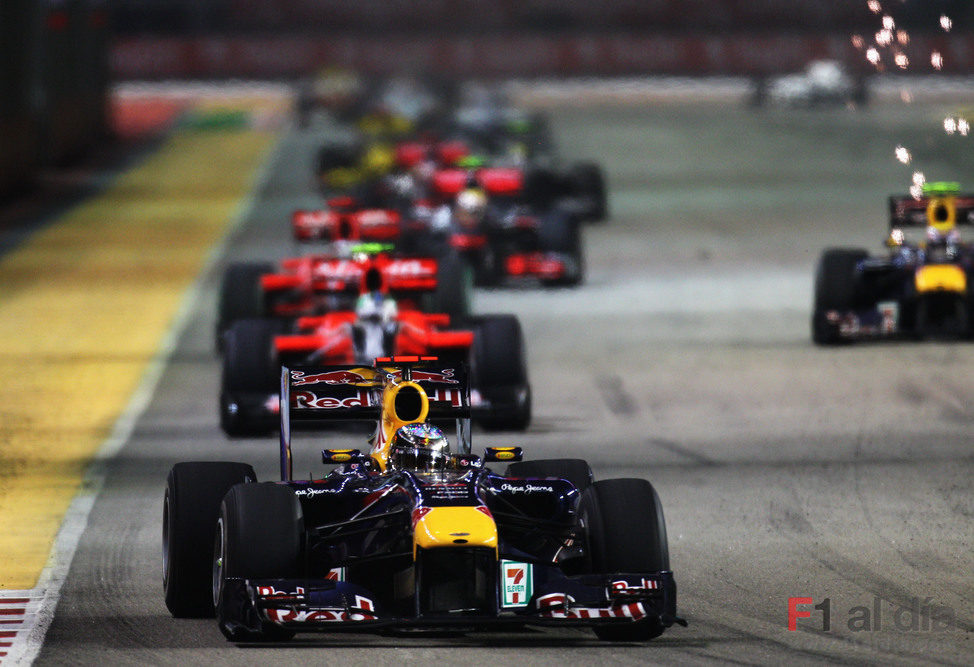 Vettel en la pista