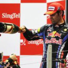 Webber y el champán