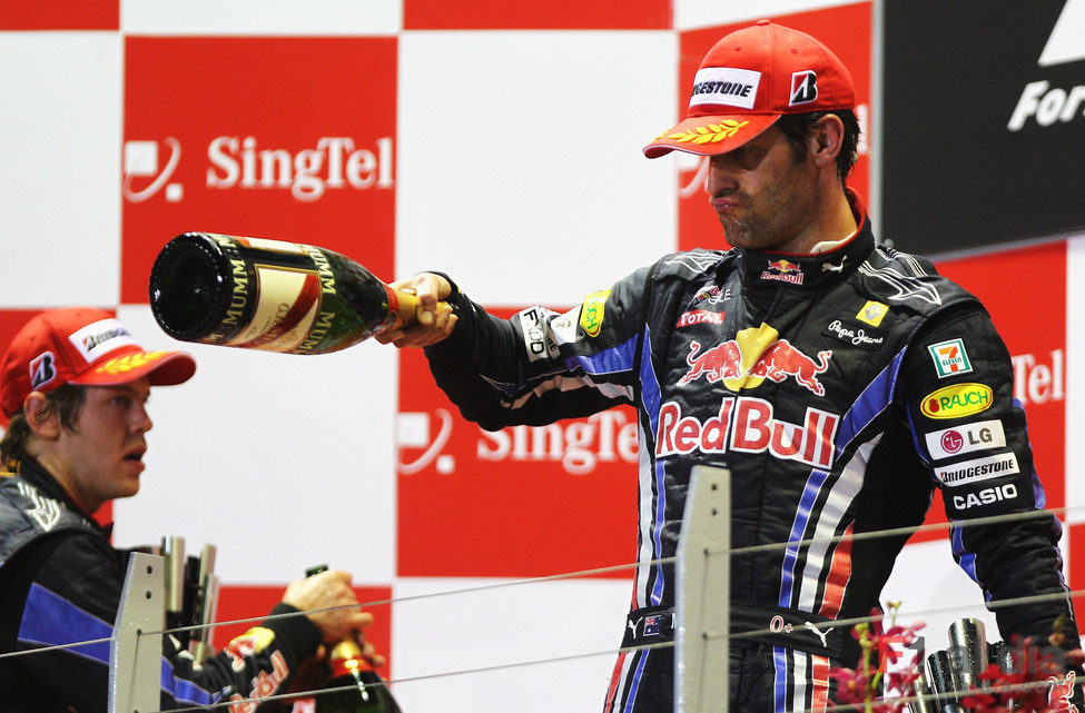 Webber y el champán