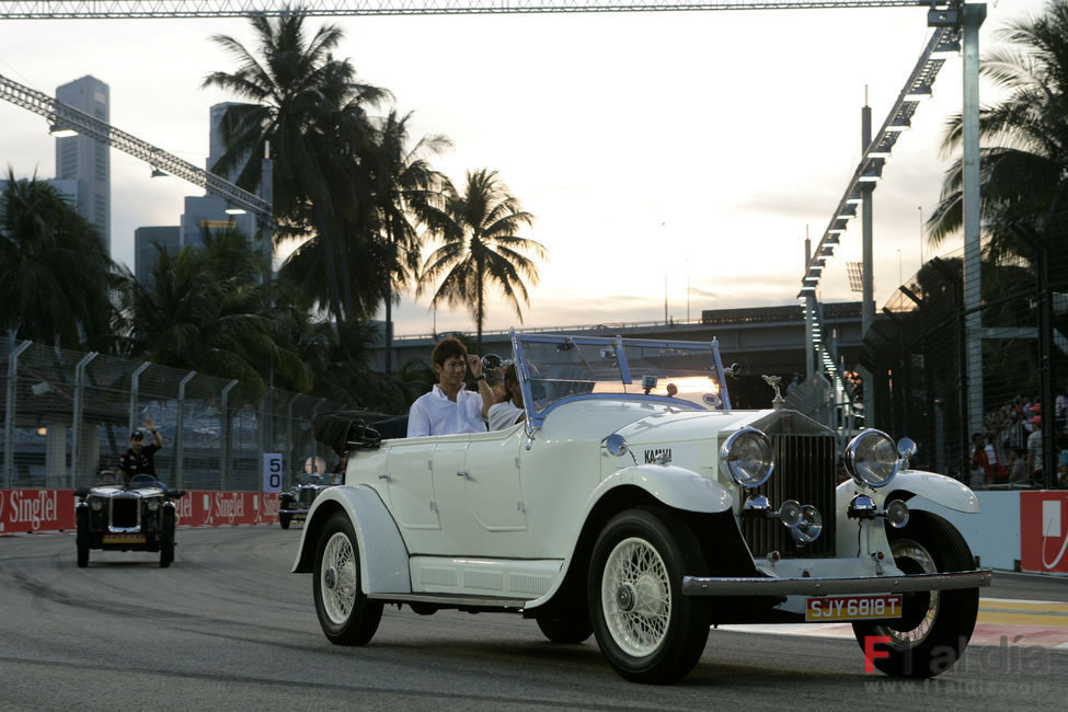 Kobayashi en la Drivers Parade