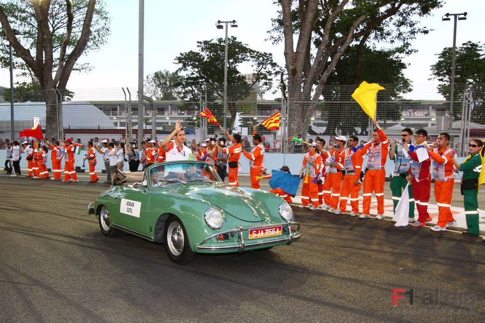 Sutil en la Drivers Parade