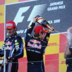 Webber y Vettel en el podio