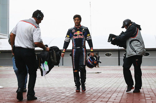 Webber de camino a boxes