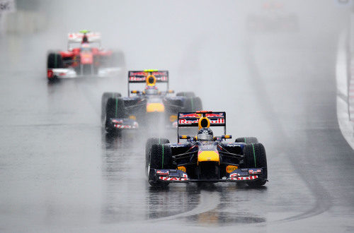 Los pilotos detrás del safety car