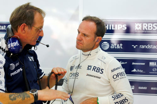 Barrichello y su ingeniero