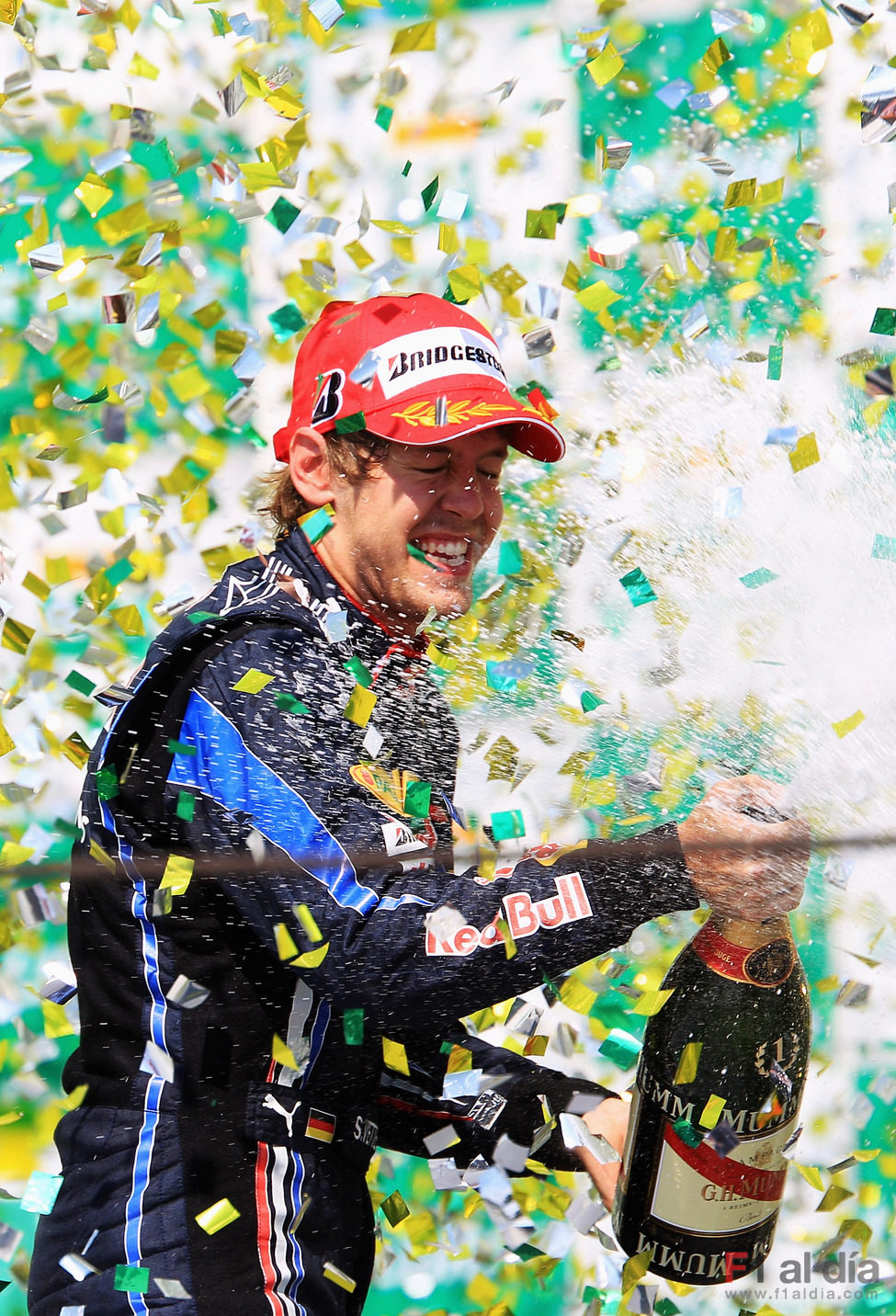 Vettel y su champán