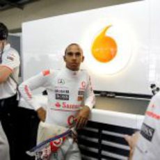 Hamilton en boxes