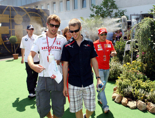 Button, Massa, Vettel y Kubica