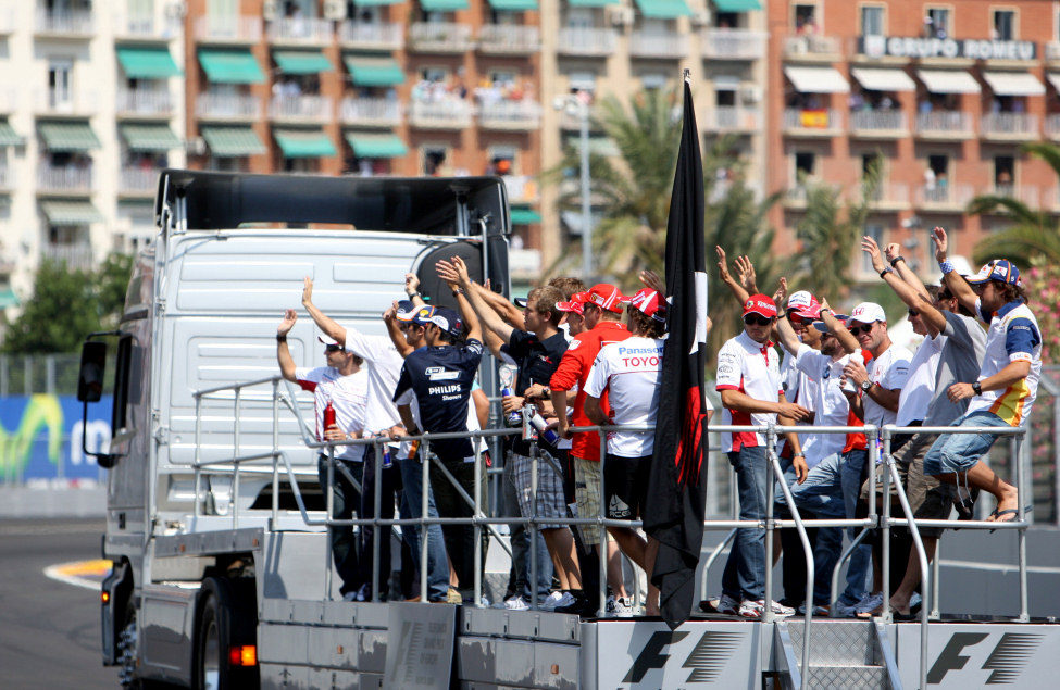 Los pilotos antes de la carrera