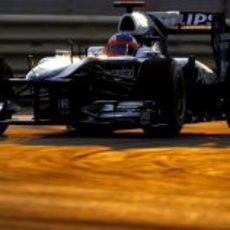 Rubens Barrichello traza una curva en Yas Marina