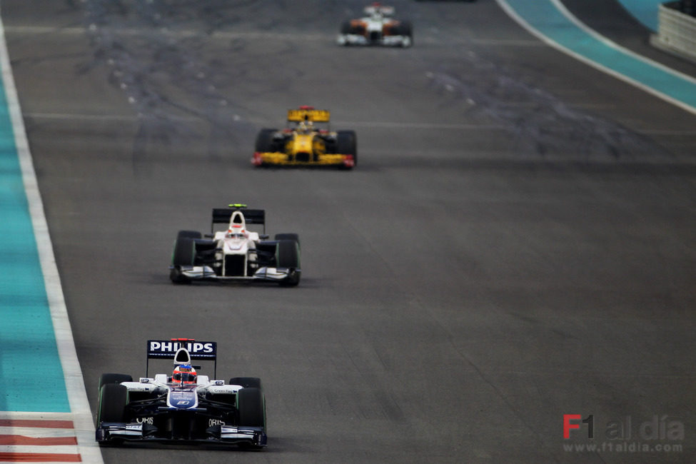 Barrichello, Kobayashi y Kubica en Abu Dabi