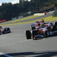 Massa y Alonso con el F10, Badoer con el F60